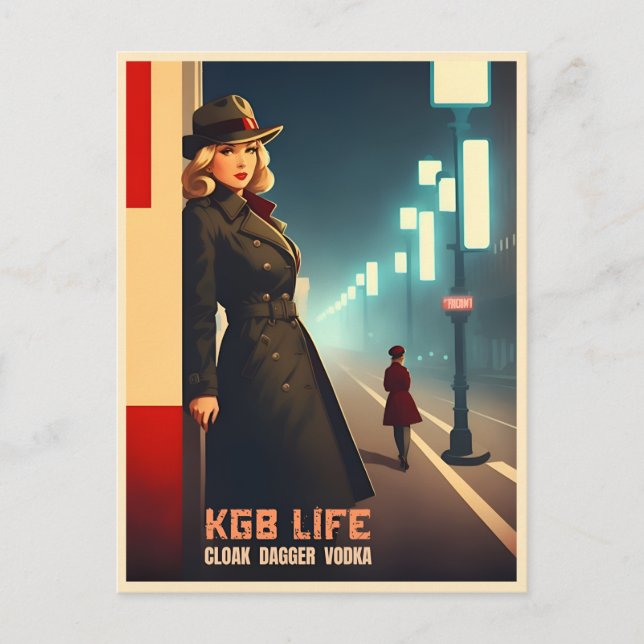Carte Postale Drôle Rétro Guerre froide URSS KGB Humour (Devant)
