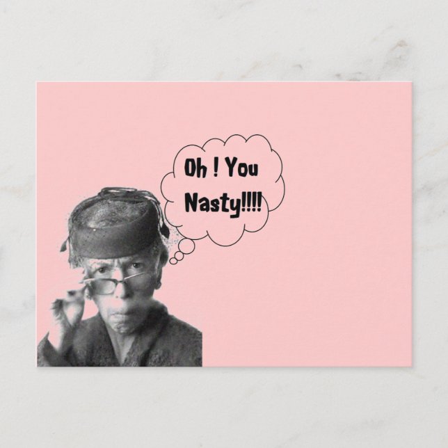 Carte Postale Drôle Retro Lady Oh You Nasty (Devant)