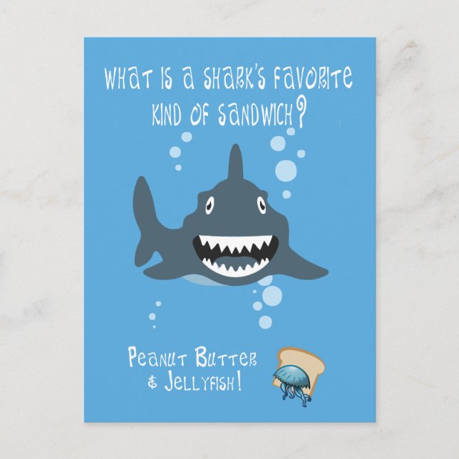 Carte Postale Drôle Riddle Shark pour les enfants (Devant)
