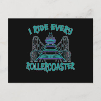 Carte Postale Drôle Rollercoaster Amusement Park Cadeau