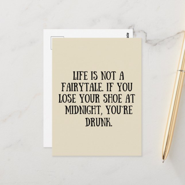 Carte Postale Drôle sarcastique dit citations célèbres (Devant/Arrière en situation)