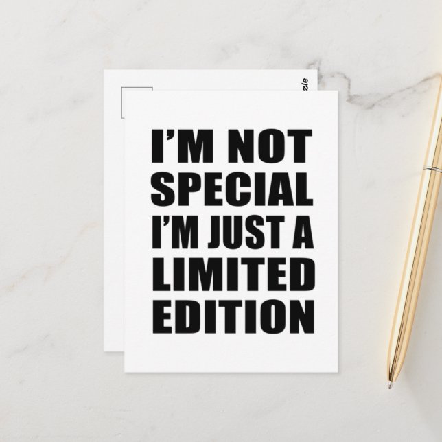 Carte Postale Drôle sarcastique dit humour adulte introverti (Devant/Arrière en situation)