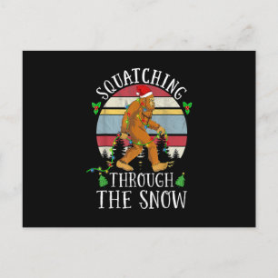 Carte Postale Drôle Sasquatch Noël Squatching Bigfoot Xmas