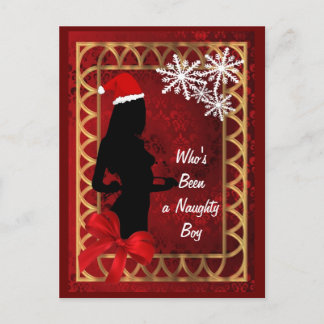 Carte Postale Drôle sexy père Noël fille Noël