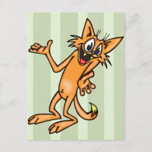 Carte Postale Drôle Shrugging Cartoon Chat