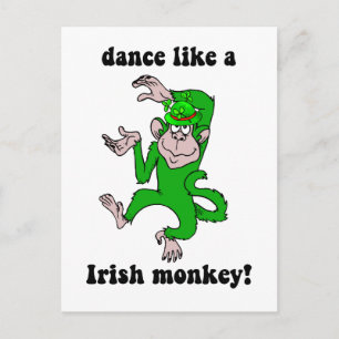 Carte Postale Drôle singe Saint Patrick's Day
