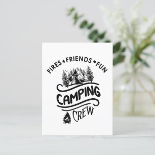 Carte Postale Drôle slogan de l'équipe de camping camper amis ca