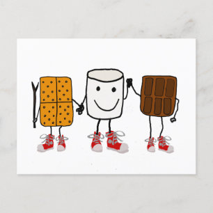 Carte Postale Drôle Smores Caractères tenant Mains