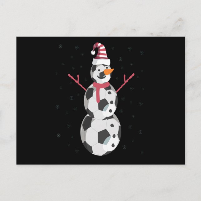 Carte Postale Drôle Soccer Snowman Noël Nouvel An Cadeau (Devant)