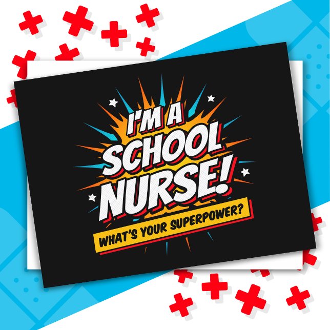 Carte Postale Drôle Superpower School Infirmière Appréciation (Créateur téléchargé)