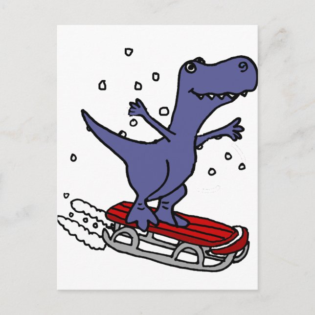Carte Postale Drôle T-rex Dinosaure Dédouard Dessin (Devant)