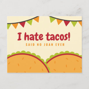 Carte Postale Drôle Tacos Mexicains Illustrés