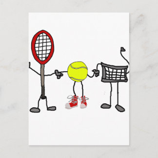 Carte Postale Drôle Tennis Caractères Cartoon Art