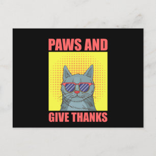 Carte Postale Drôle Thanksgiving Chat Pws Et Remercier