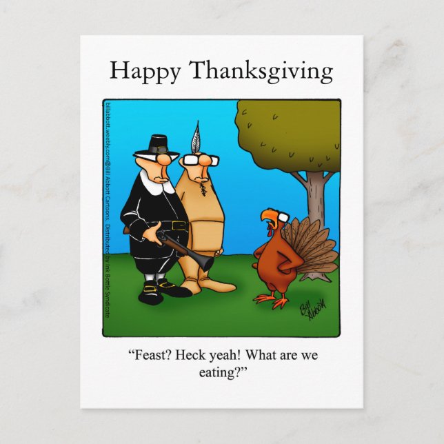 Carte postale Drôle Thanksgiving "Feast Heck Yeah" (Devant)
