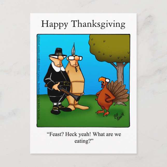 Carte postale Drôle Thanksgiving "Feast Heck Yeah" (Devant)