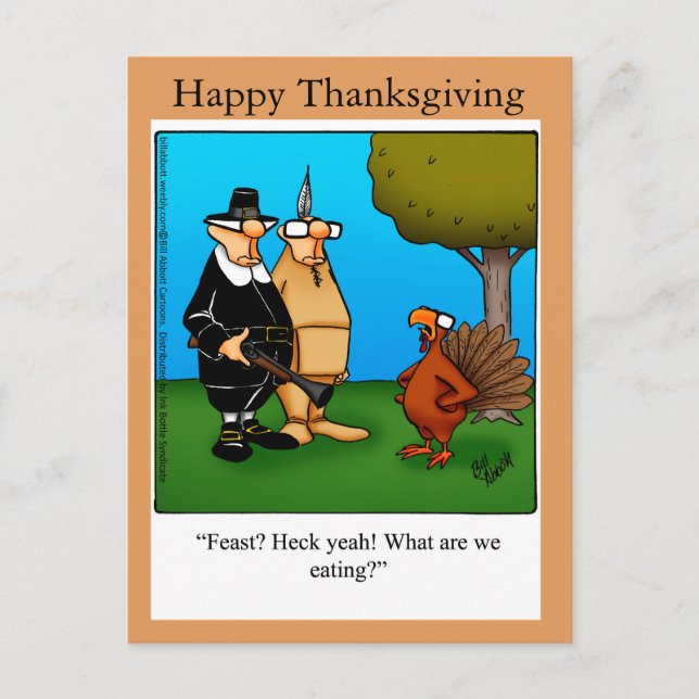 Carte postale Drôle Thanksgiving "Feast Heck Yeah" (Devant)