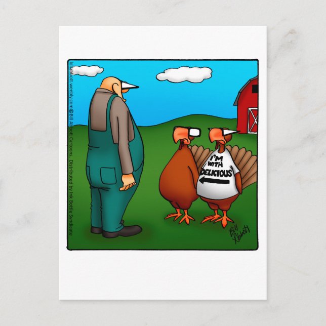 Carte postale drôle Thanksgiving "I'm With Delicio (Devant)