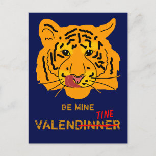 Carte Postale Drôle Tiger Be My ValenDinner