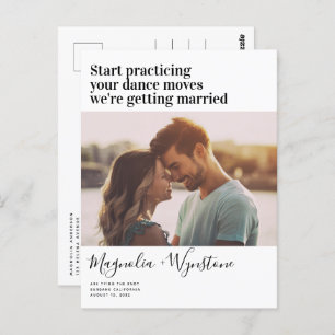 Carte Postale Drôle Typographie Moderne Mariage Photo Enregistre