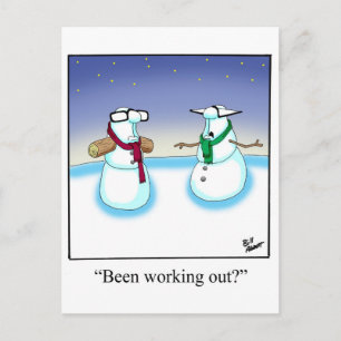 Carte postale Drôle Vacances Snowman