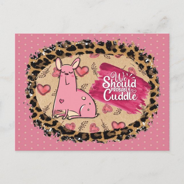 Carte Postale Drôle Valentine's Day mignon chien câlin (Devant)