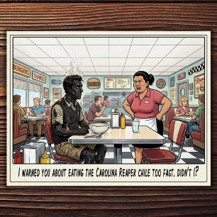 Carte Postale Drôle Vie de Serveuse Restaurant Humour