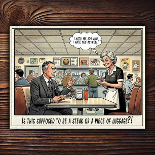 Carte Postale Drôle Vie de Serveuse Restaurant Humour