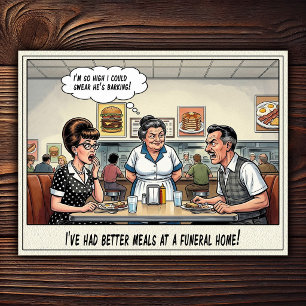 Carte Postale Drôle Vie de Serveuse Restaurant Humour