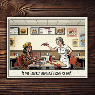 Carte Postale Drôle Vie de Serveuse Restaurant Humour