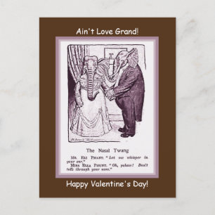 Carte Postale Drôle Vintage Valentine Animal Couple Copie de Ren