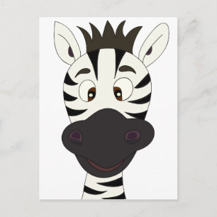 Carte Postale Drôle zèbre enfants dessin animé