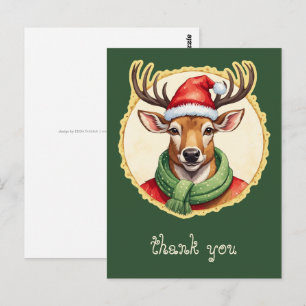 Carte Postale Drôles d'animaux: Spécial Noël - Cerf 2