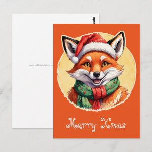 Carte Postale Drôles d'animaux: Spécial Noël - Fox 1