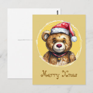 Carte Postale Drôles d'animaux: Spécial Noël - Nounours 1
