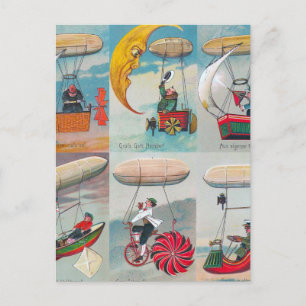 Carte Postale drôles de machines à air steampunk wacky invention