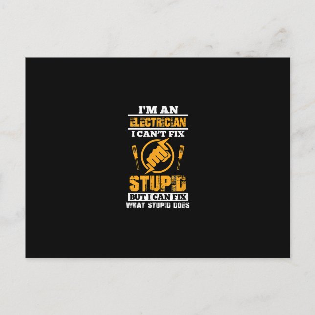 Carte Postale Drôles d'électriciens pour hommes Je suis électric (Devant)
