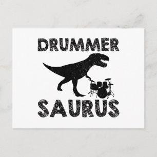 Carte Postale Drums Dinosaures   Dons de musicien tambour