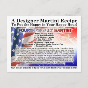 Carte postale du 4 juillet Martini Recette