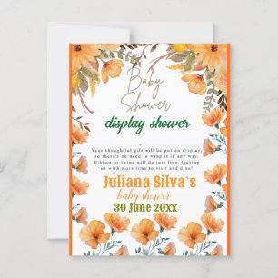 carte postale du baby shower d'affichage du code q