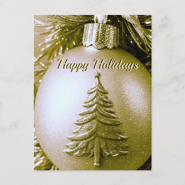 Carte postale du bal de Noël Gold (Devant)