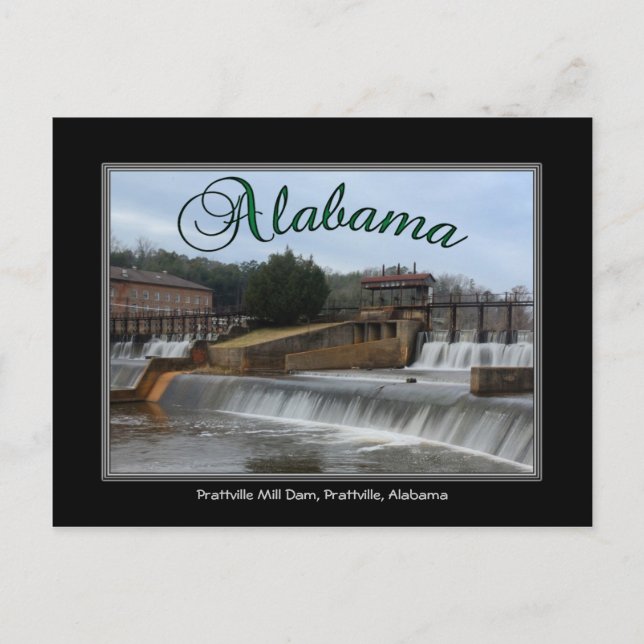 Carte postale du barrage de Prattville (Devant)