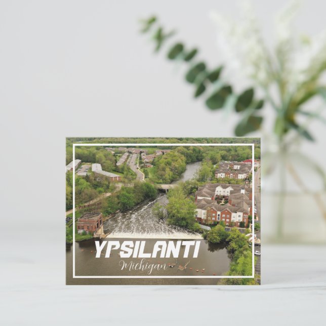 Carte postale du barrage Ypsilanti Michigan (Debout devant)