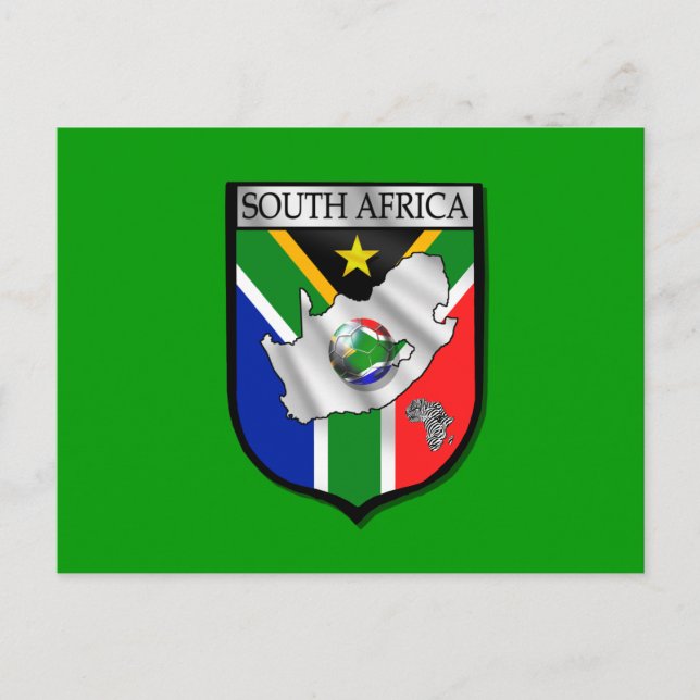 Carte postale du bouclier de football falg sud-afr (Devant)
