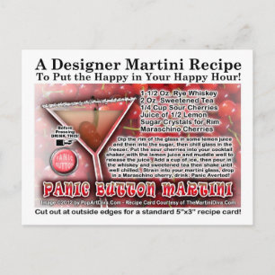 Carte postale du bouton panique Martini Recette