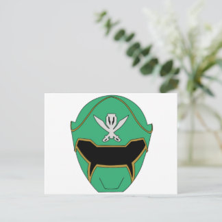 Carte postale du casque Gokai Super Mega Vert