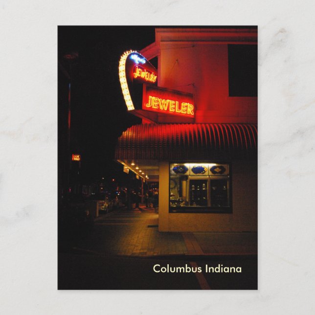 Carte postale du centre de Columbus Indiana (Devant)