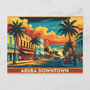 Carte postale du centre-ville d'Aruba
