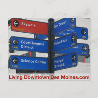 Carte postale du centre-ville des Moines