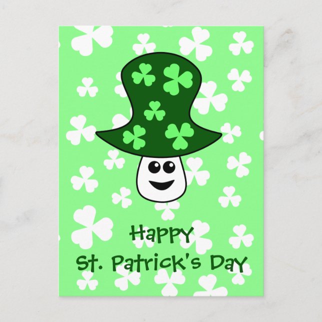 Carte postale du champignon St. Patrick (Devant)
